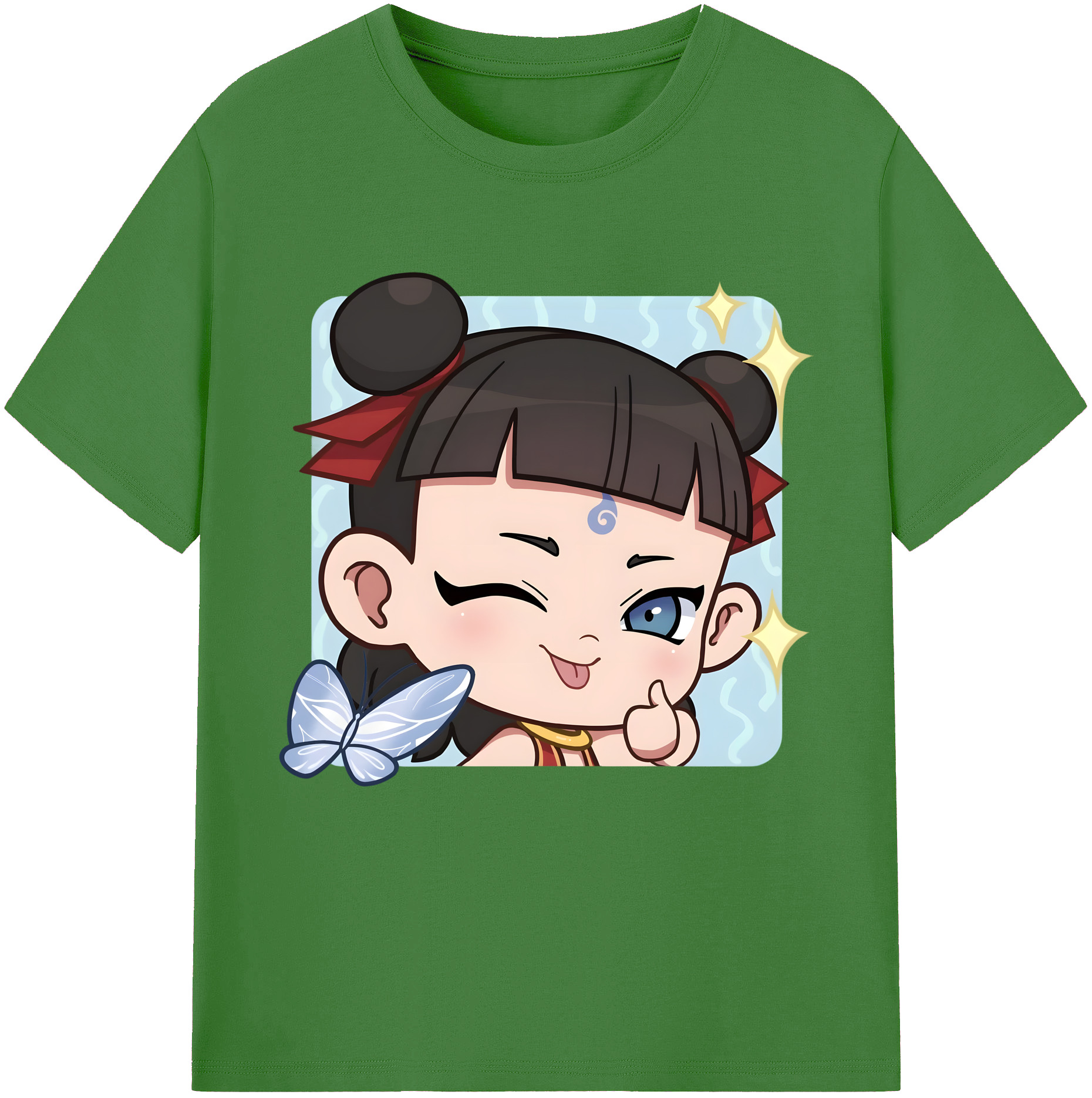 （画像用） Ne Zha 2 ナタ 魔童の大暴れ レディースカジュアルプリントTシャツ（綿100％）